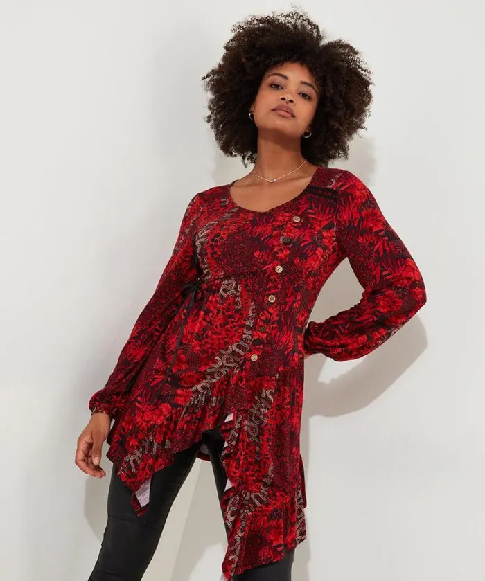 Joe Browns Tops Tunics and Blouses Women All In The Details Jersey Tunic Orange Joe Browns Tops Tunics and Blouses Women All In The Details Jersey Tunic Orange