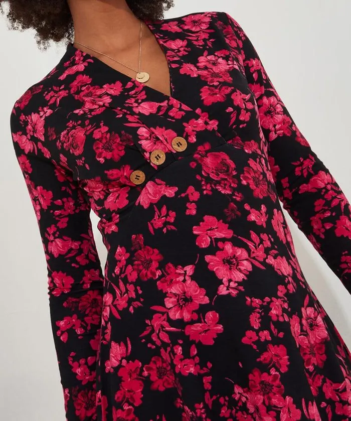 Joe Browns Tops Tunics and Blouses Women Button Detail Printed Jersey Tunic Top Black Joe Browns Tops Tunics and Blouses Women Button Detail Printed Jersey Tunic Top Black