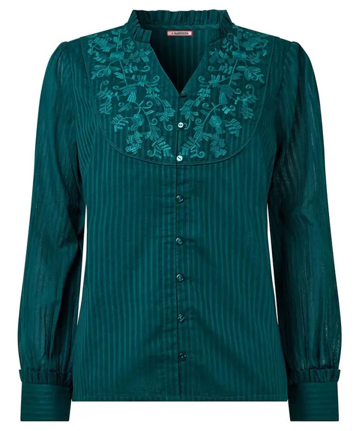 Joe Browns Tops Tunics and Blouses Women Elegantly Embroidered Blouse Green Joe Browns Tops Tunics and Blouses Women Elegantly Embroidered Blouse Green