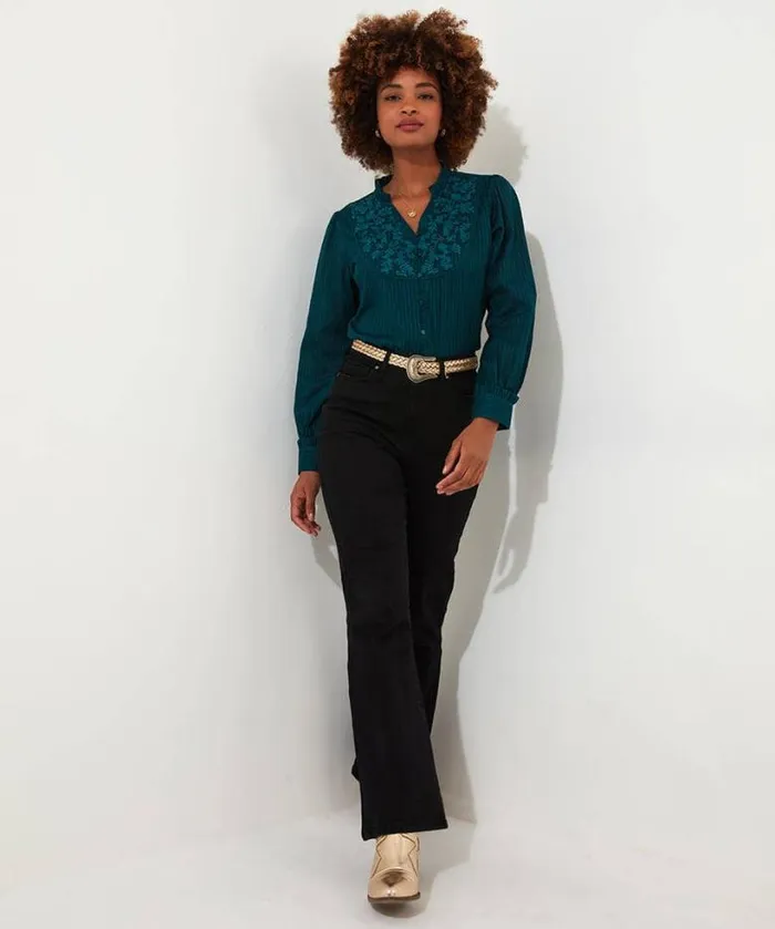Joe Browns Tops Tunics and Blouses Women Elegantly Embroidered Blouse Green Joe Browns Tops Tunics and Blouses Women Elegantly Embroidered Blouse Green