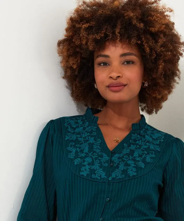 Joe Browns Tops Tunics and Blouses Women Elegantly Embroidered Blouse Green Joe Browns Tops Tunics and Blouses Women Elegantly Embroidered Blouse Green