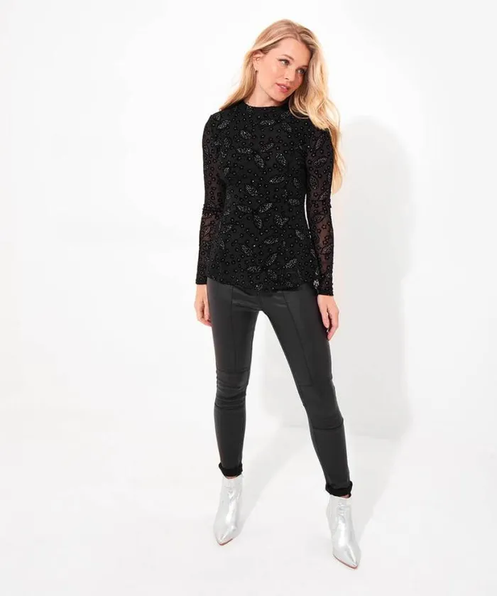 Joe Browns Tops Tunics and Blouses Women Mesmerising Mesh Top Black Joe Browns Tops Tunics and Blouses Women Mesmerising Mesh Top Black