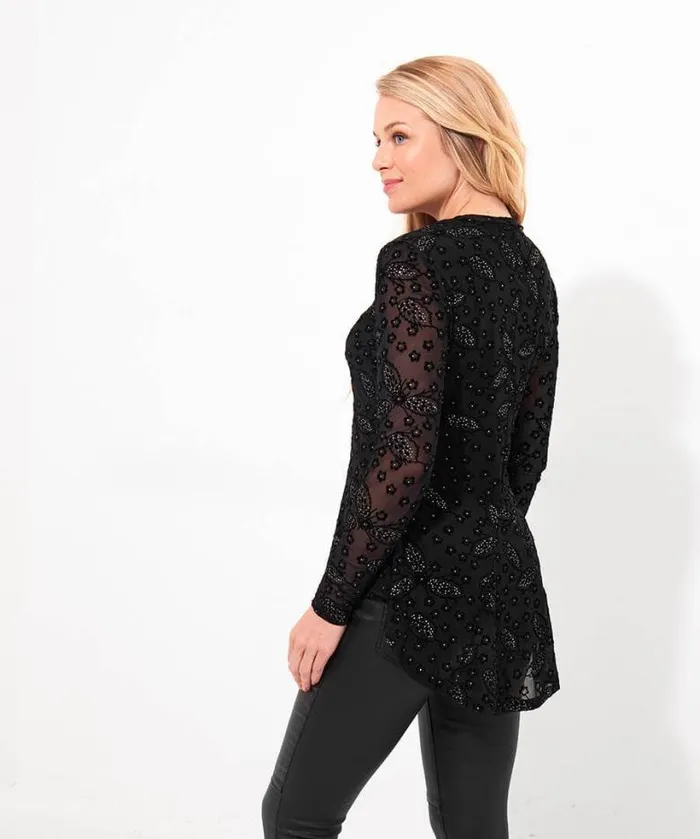 Joe Browns Tops Tunics and Blouses Women Mesmerising Mesh Top Black Joe Browns Tops Tunics and Blouses Women Mesmerising Mesh Top Black