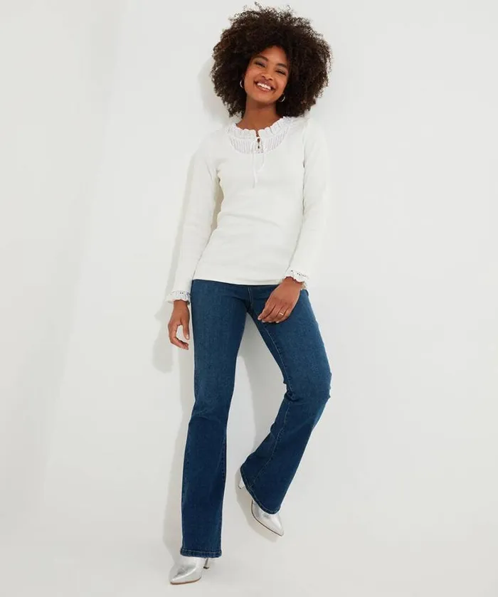 Joe Browns Tops Tunics and Blouses Women Trixie Collar Detail Top Cream Joe Browns Tops Tunics and Blouses Women Trixie Collar Detail Top Cream