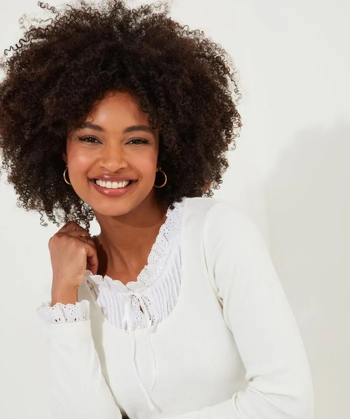 Joe Browns Tops Tunics and Blouses Women Trixie Collar Detail Top Cream Joe Browns Tops Tunics and Blouses Women Trixie Collar Detail Top Cream