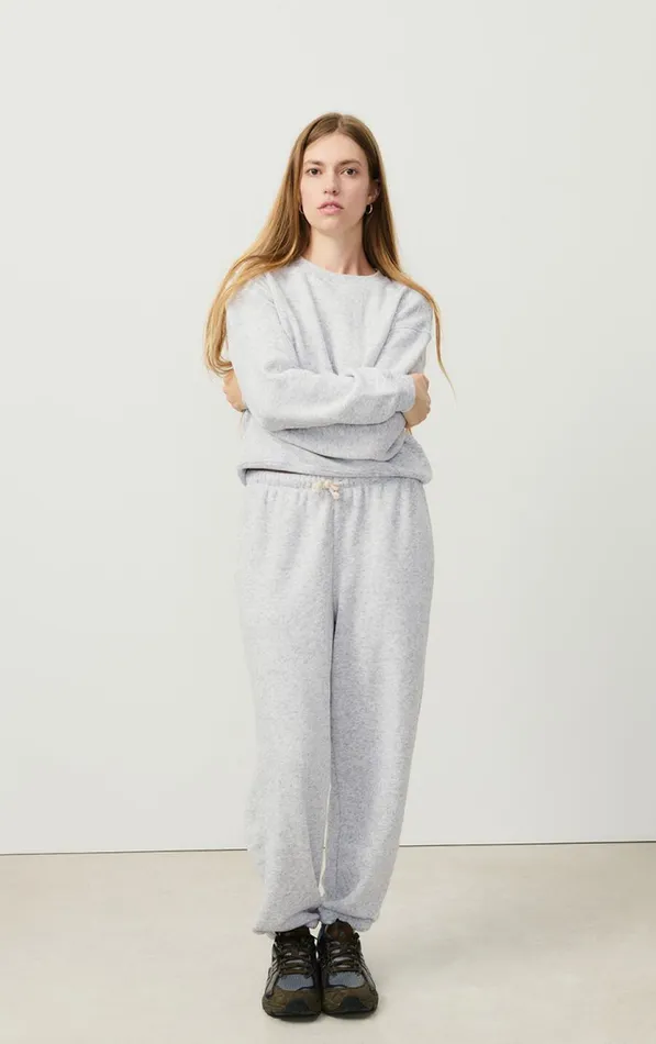 Joggers Evona Melange Light Grey Women American Vintage Joggers and Leggings Joggers Evona Melange Light Grey Women American Vintage Joggers and Leggings