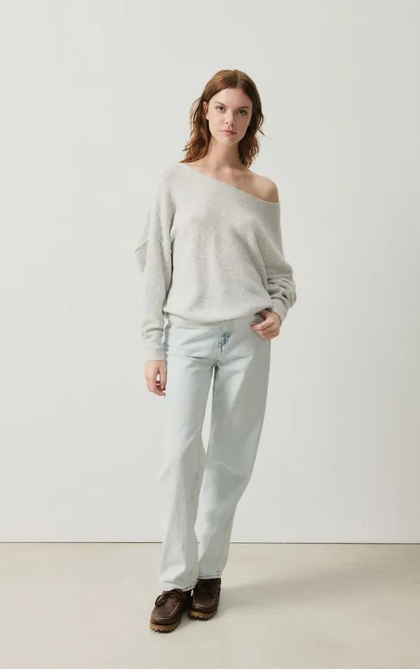 Jumper Damsville Heather Grey Women American Vintage Jumpers and Cardigans Jumper Damsville Heather Grey Women American Vintage Jumpers and Cardigans