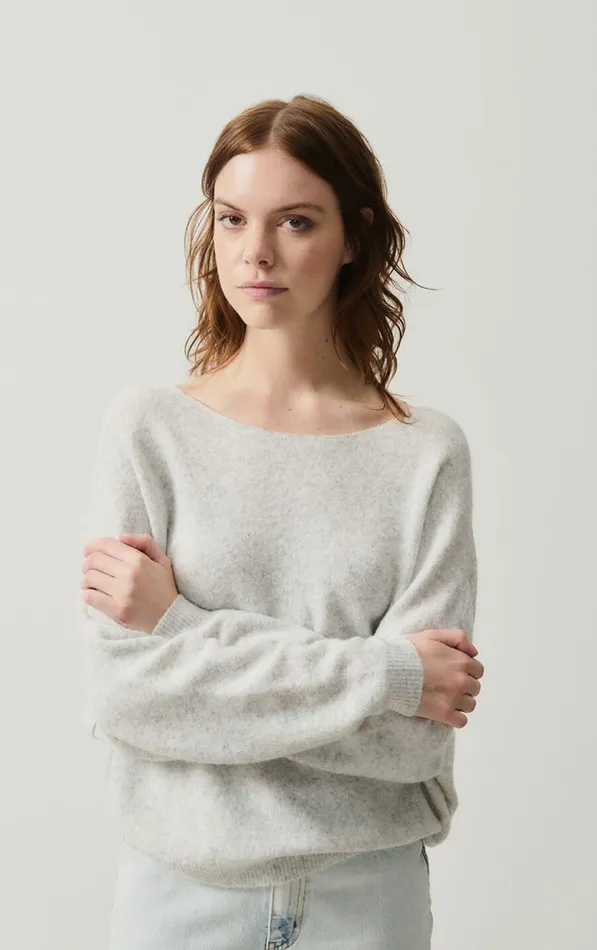 Jumper Damsville Heather Grey Women American Vintage Jumpers and Cardigans Jumper Damsville Heather Grey Women American Vintage Jumpers and Cardigans