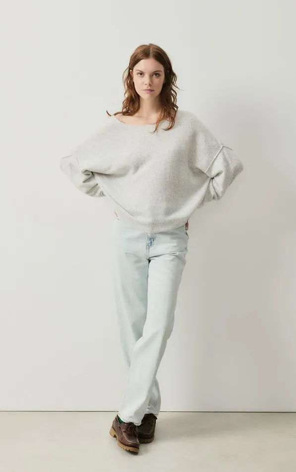 Jumper Damsville Heather Grey Women American Vintage Jumpers and Cardigans Jumper Damsville Heather Grey Women American Vintage Jumpers and Cardigans