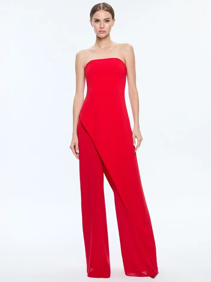 Jumpsuits Rompers Women Alice Olivia Alondra Jumpsuit Bright Ruby