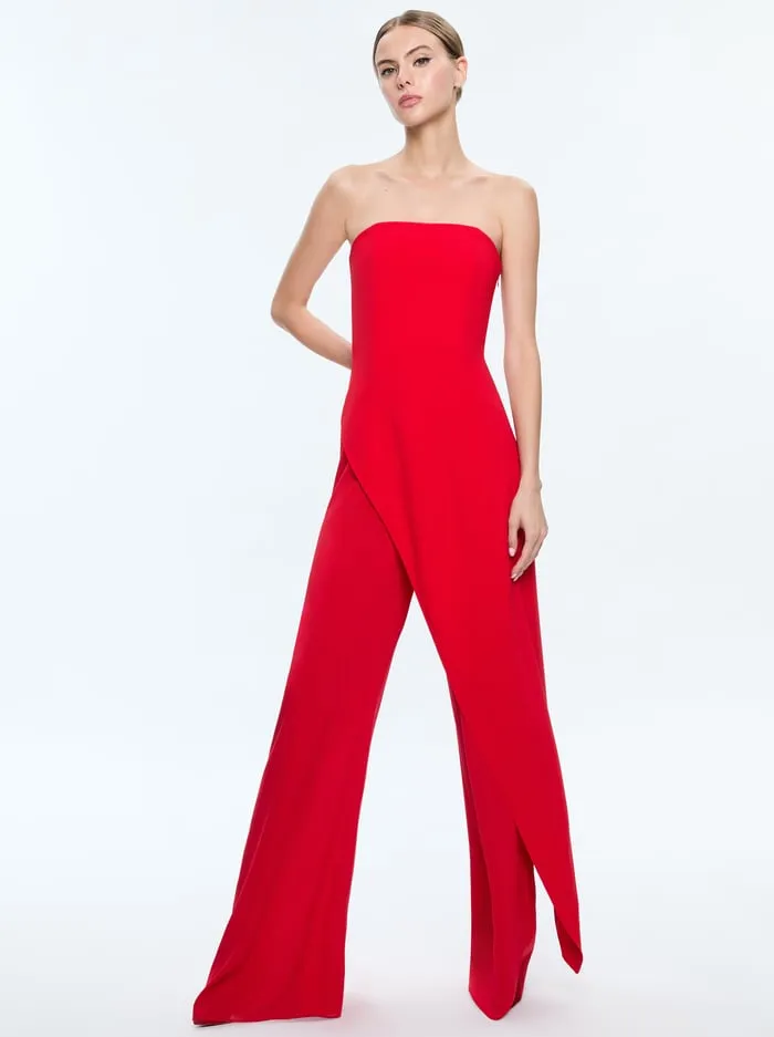 Jumpsuits Rompers Women Alice Olivia Alondra Jumpsuit Bright Ruby