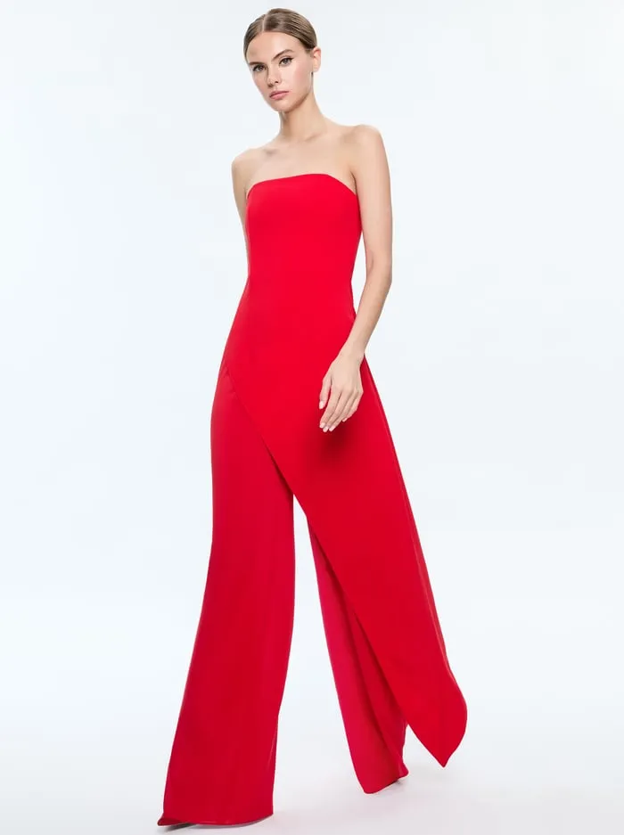 Jumpsuits Rompers Women Alice Olivia Alondra Jumpsuit Bright Ruby
