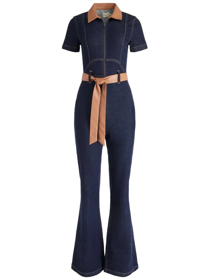 Jumpsuits Rompers Women Alice Olivia Gorgeous Wide Leg Jumpsuit Dark Rinse