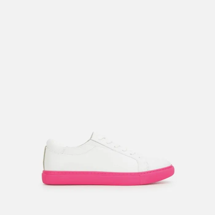 Kam Accent Leather Sneaker Whiteneon Pink Women Kenneth Cole Sneakers