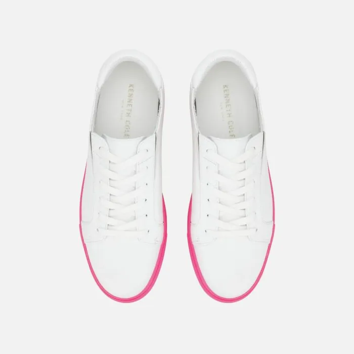 Kam Accent Leather Sneaker Whiteneon Pink Women Kenneth Cole Sneakers