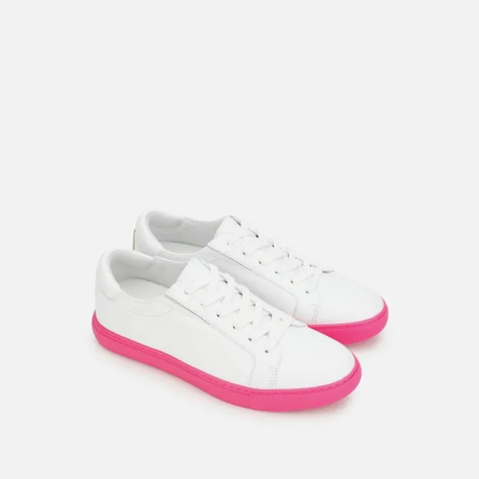 Kam Accent Leather Sneaker Whiteneon Pink Women Kenneth Cole Sneakers