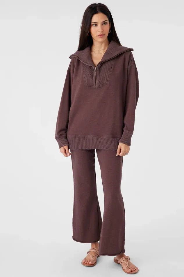 KARMA FRENCH TERRY CROPPED LOUNGE PANTS Chocolate Women O039NEILL Collections
