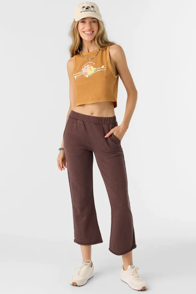 KARMA FRENCH TERRY CROPPED LOUNGE PANTS Chocolate Women O039NEILL Collections