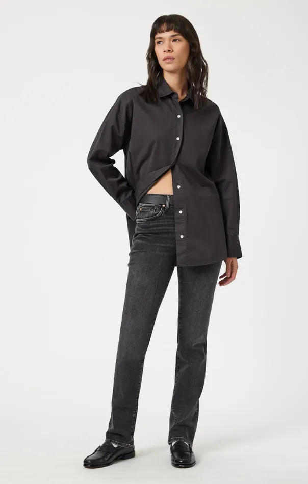 Kendra Straight Leg In Smoke Brushed Flex Blue Women Mavi Jeans Denim