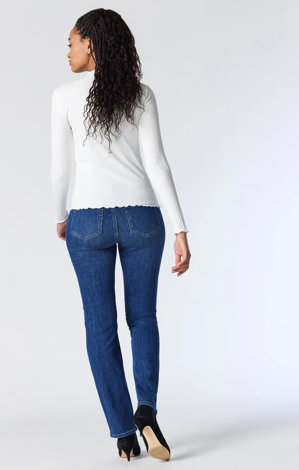 Kendra Straight Leg Jeans In Dark Brushed Feather Blue Women Mavi Jeans Denim Kendra Straight Leg Jeans In Dark Brushed Feather Blue Women Mavi Jeans Denim