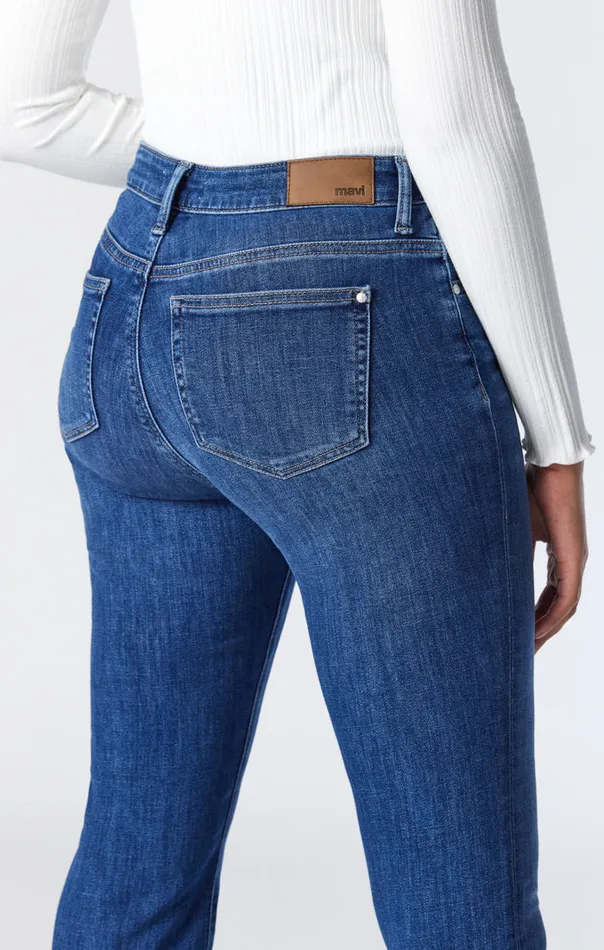 Kendra Straight Leg Jeans In Dark Brushed Feather Blue Women Mavi Jeans Denim Kendra Straight Leg Jeans In Dark Brushed Feather Blue Women Mavi Jeans Denim