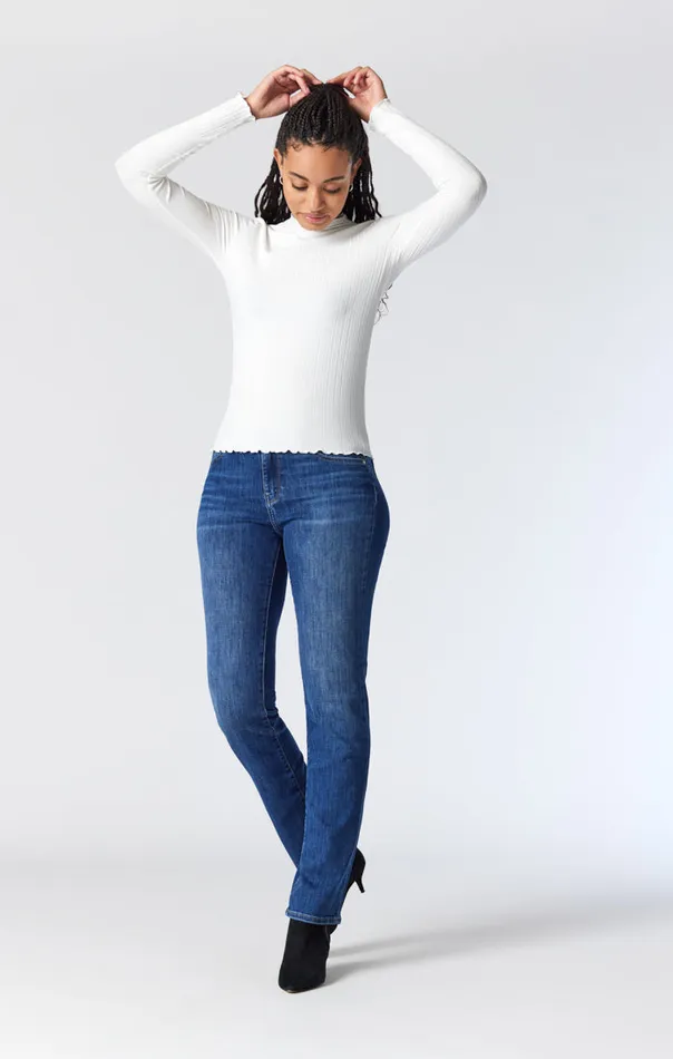 Kendra Straight Leg Jeans In Dark Brushed Feather Blue Women Mavi Jeans Denim Kendra Straight Leg Jeans In Dark Brushed Feather Blue Women Mavi Jeans Denim