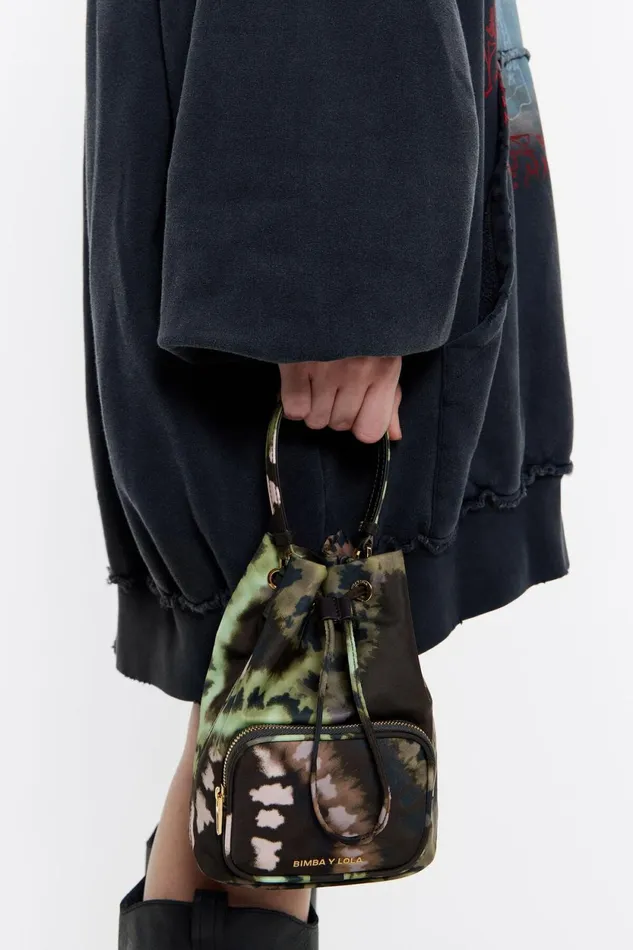 Khaki Nylon Lovecamu Bucket Bag Lovecamu Khaki Women Bimba Y Lola Mini Bags