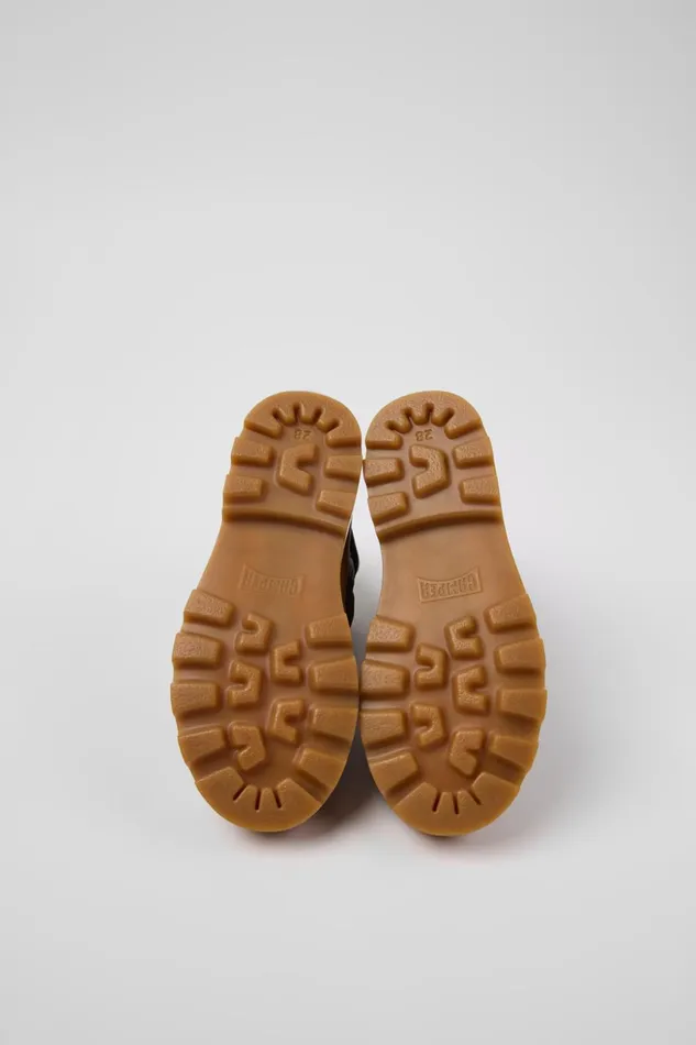 Kids Brutus Brown Textile And Leather Ankle Boots For Kids Camper Boots Kids Brutus Brown Textile And Leather Ankle Boots For Kids Camper Boots