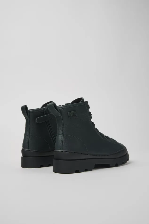 Kids Brutus Dark Green Leather Ankle Boots For Kids Camper Boots Kids Brutus Dark Green Leather Ankle Boots For Kids Camper Boots