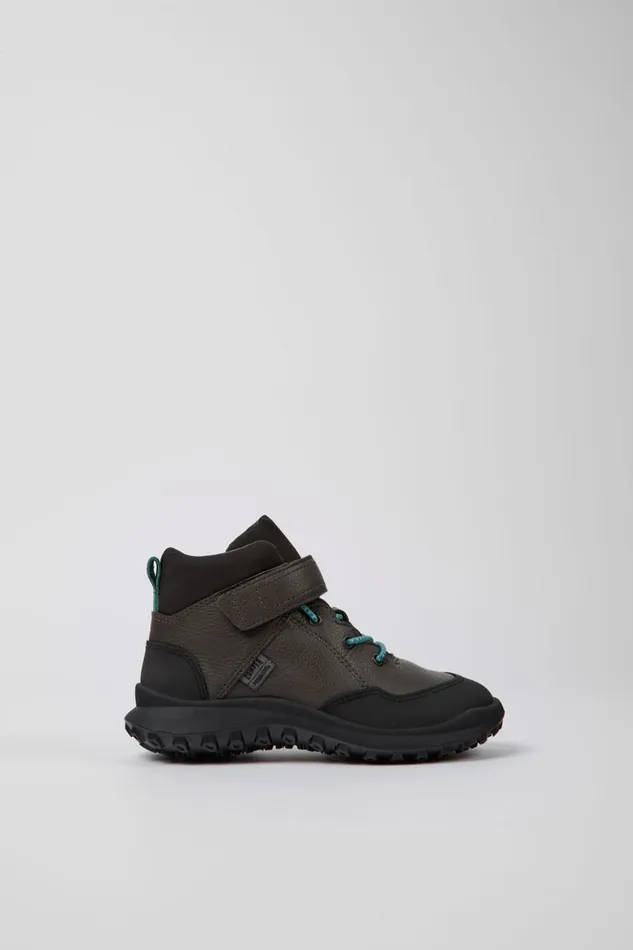 Kids CRCLR PrimaLoft Grey Leather And Textile Ankle Boots Camper Boots Kids CRCLR PrimaLoft Grey Leather And Textile Ankle Boots Camper Boots