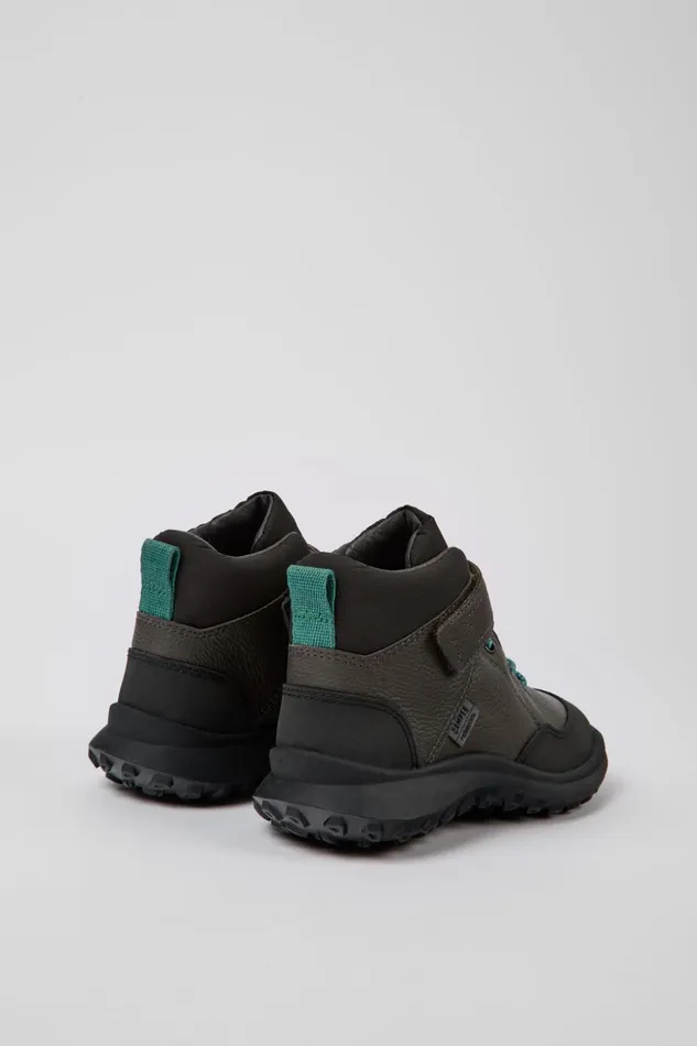Kids CRCLR PrimaLoft Grey Leather And Textile Ankle Boots Camper Boots Kids CRCLR PrimaLoft Grey Leather And Textile Ankle Boots Camper Boots