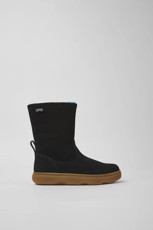 Kids Kiddo Black Nubuck Boots For Kids Camper Boots Kids Kiddo Black Nubuck Boots For Kids Camper Boots