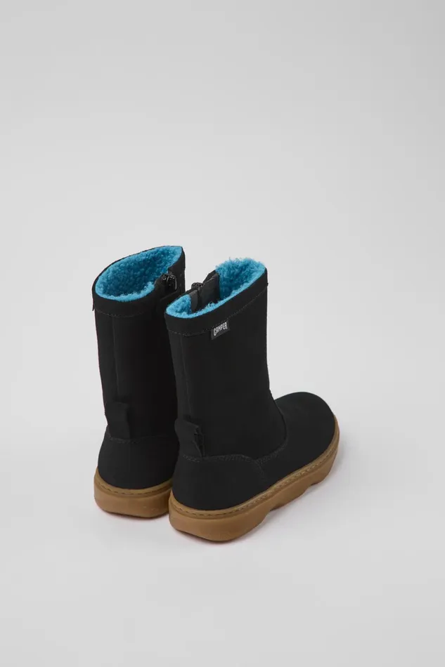 Kids Kiddo Black Nubuck Boots For Kids Camper Boots Kids Kiddo Black Nubuck Boots For Kids Camper Boots