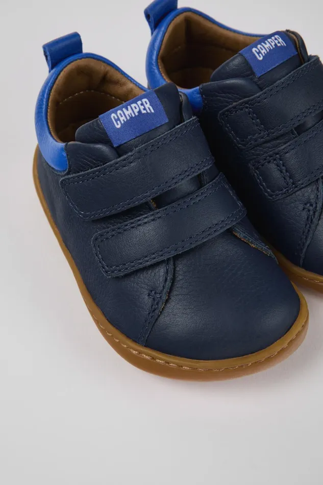 Kids Peu Blue Leather Sneaker Camper Sneakers