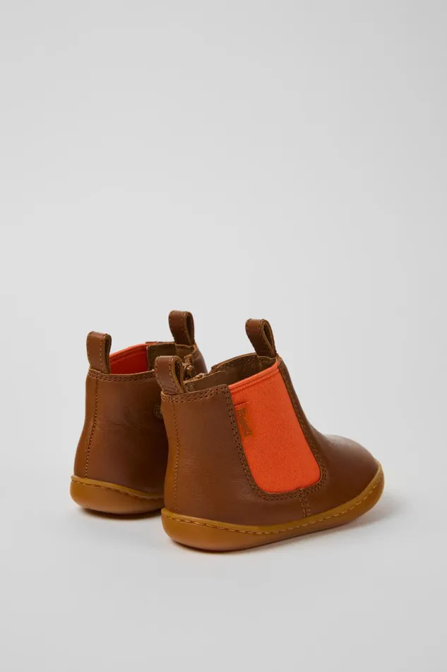 Kids Peu Brown Leather Boots For Kids Camper Boots Kids Peu Brown Leather Boots For Kids Camper Boots