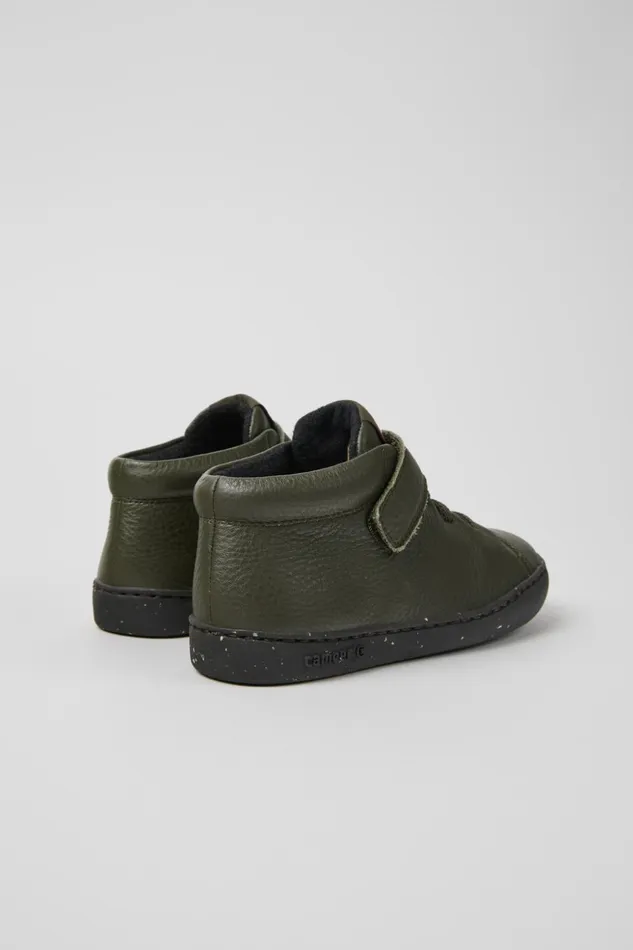 Kids Peu Touring Green Leather Ankle Boots For Kids Camper Boots Kids Peu Touring Green Leather Ankle Boots For Kids Camper Boots