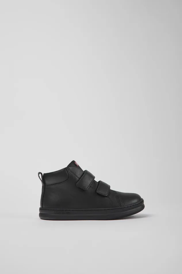 Kids Runner Black Leather And Textile Ankle Boots For Kids Camper Boots Kids Runner Black Leather And Textile Ankle Boots For Kids Camper Boots