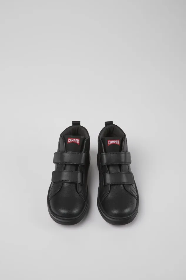 Kids Runner Black Leather And Textile Ankle Boots For Kids Camper Boots Kids Runner Black Leather And Textile Ankle Boots For Kids Camper Boots