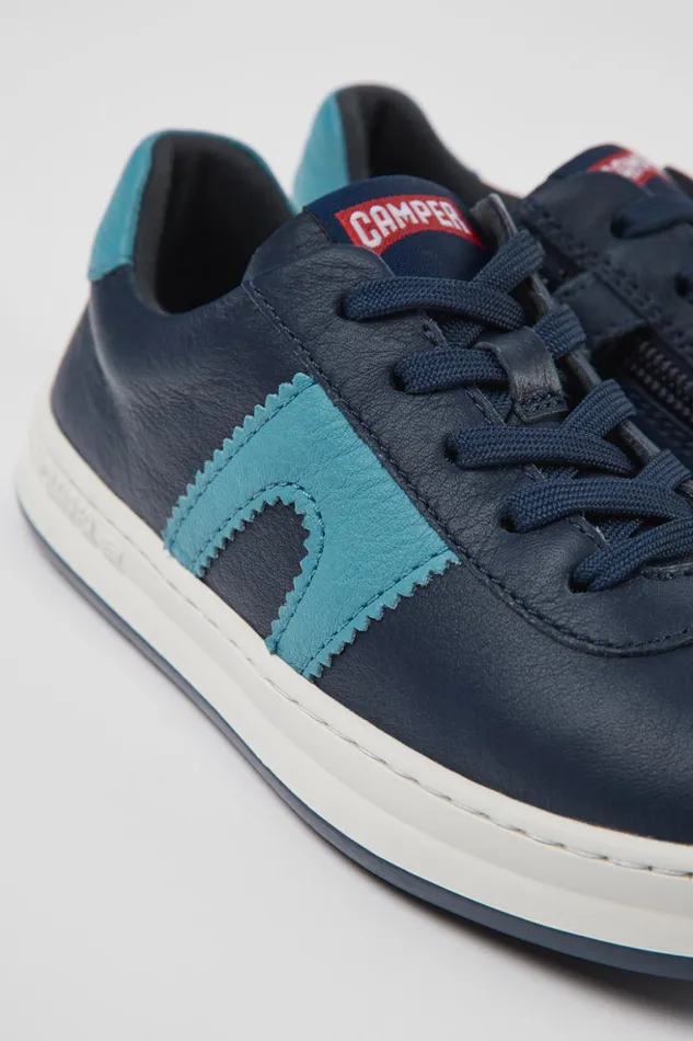 Kids Runner Dark Blue Leather Sneakers For Kids Camper Sneakers