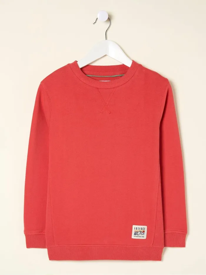 Kids Sweatshirts and Hoodies Fat Face Enborne Red Crew Sweatshirt