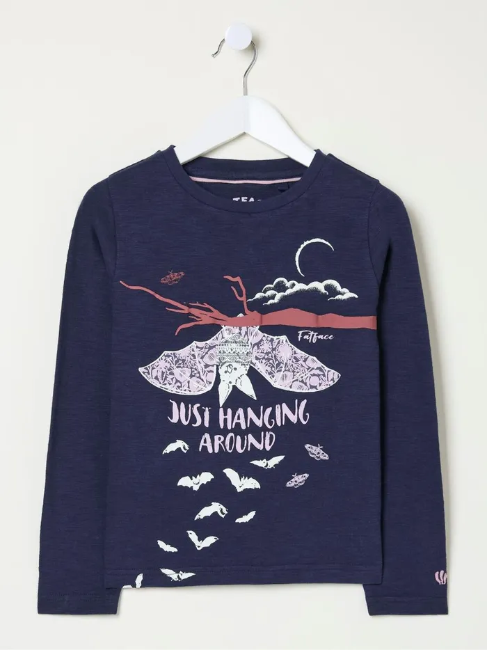 Kids Tops and TShirts Fat Face Bat Blue Graphic TShirt