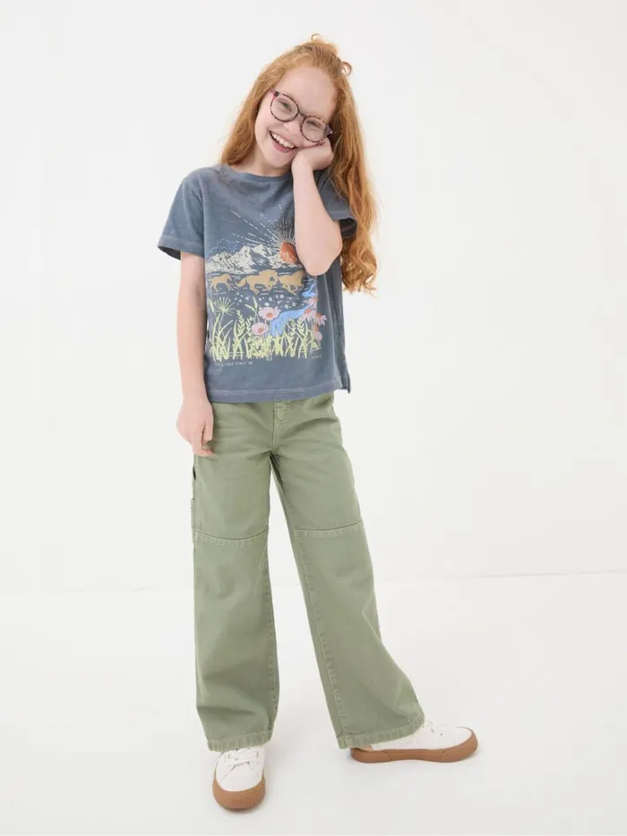 Kids Tops and TShirts Fat Face Grey Horse Graphic TShirt
