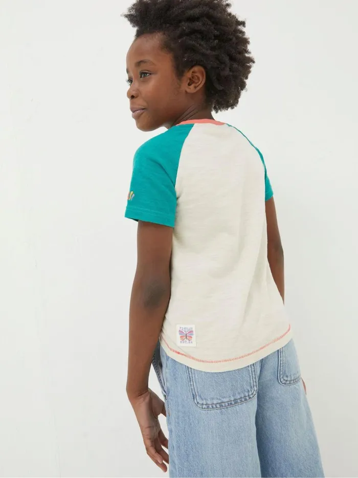 Kids Tops and TShirts Fat Face Natural Chase The Sun TShirt
