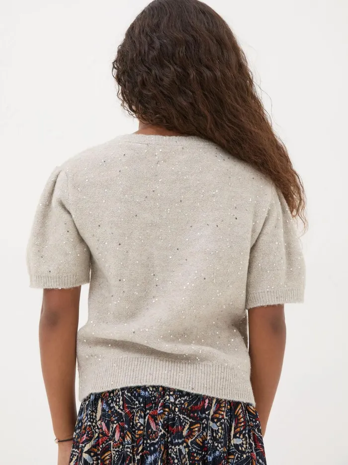 Kids Tops and TShirts Fat Face Oatmeal Sequin Knitted Top Kids Tops and TShirts Fat Face Oatmeal Sequin Knitted Top
