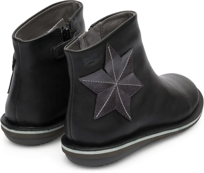 Kids Twins Black TWINS Zip Boot For Girls Camper Boots Kids Twins Black TWINS Zip Boot For Girls Camper Boots