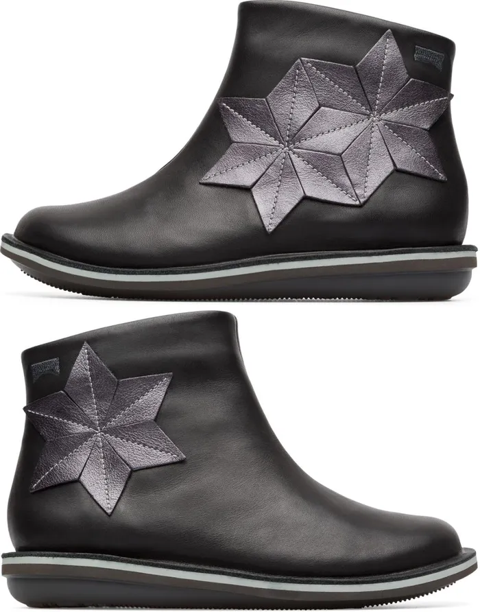 Kids Twins Black TWINS Zip Boot For Girls Camper Boots Kids Twins Black TWINS Zip Boot For Girls Camper Boots