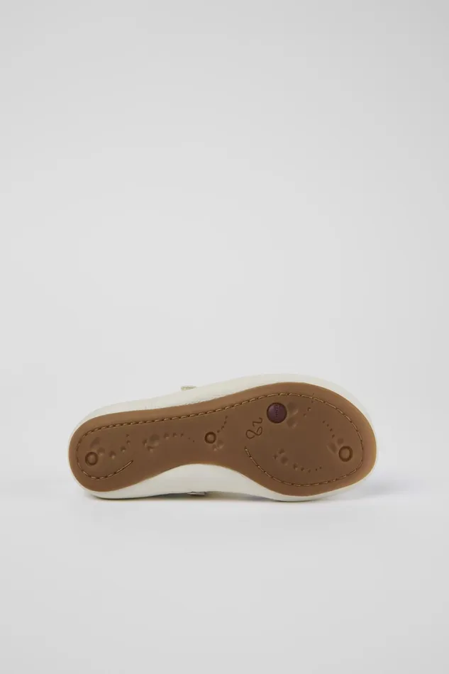 Kids Twins White Leather Mary Jane Camper Ballerinas Kids Twins White Leather Mary Jane Camper Ballerinas