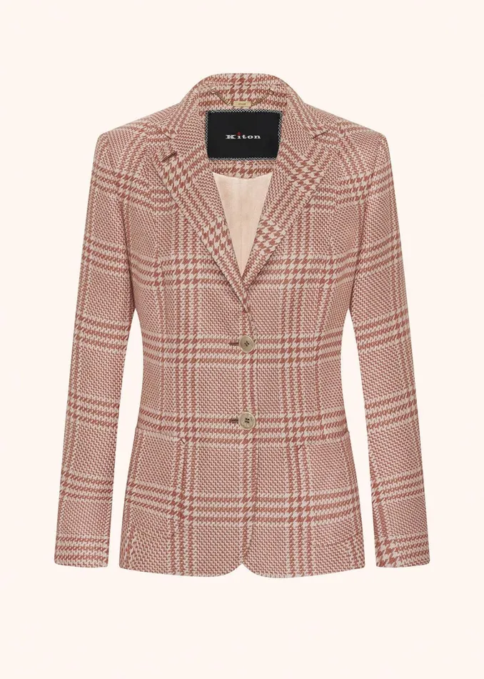 Kiton Jackets GLEN PLAID CASHMERE AND SILK BLAZER 8211 Women