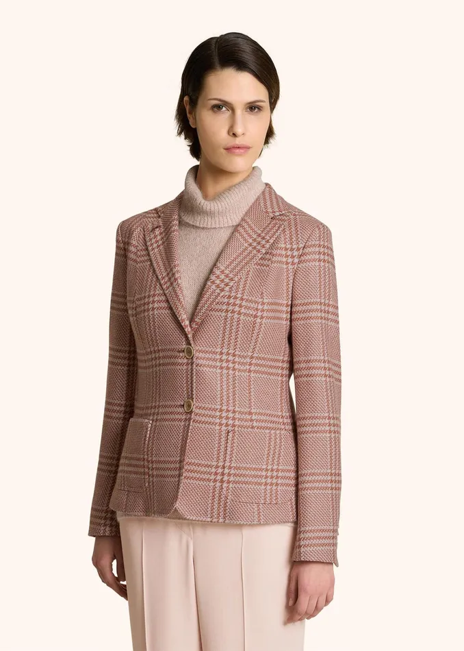 Kiton Jackets GLEN PLAID CASHMERE AND SILK BLAZER 8211 Women Kiton Jackets GLEN PLAID CASHMERE AND SILK BLAZER 8211 Women