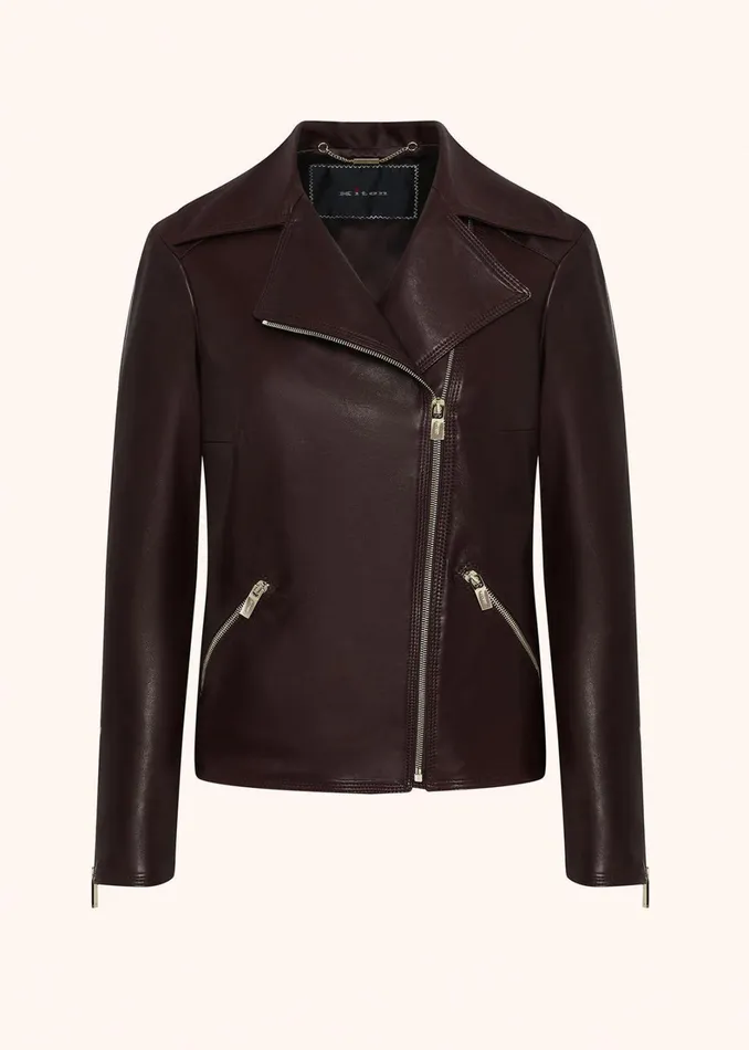 Kiton Outerwear SMOOTH LEATHER BIKER JACKET 8211 Women